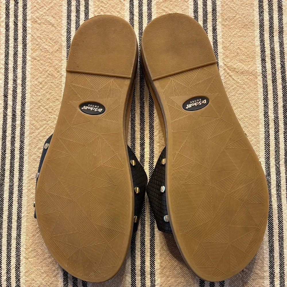 Dr. Scholl's Black Slide Sandals with Buckle - Picture 2 of 4